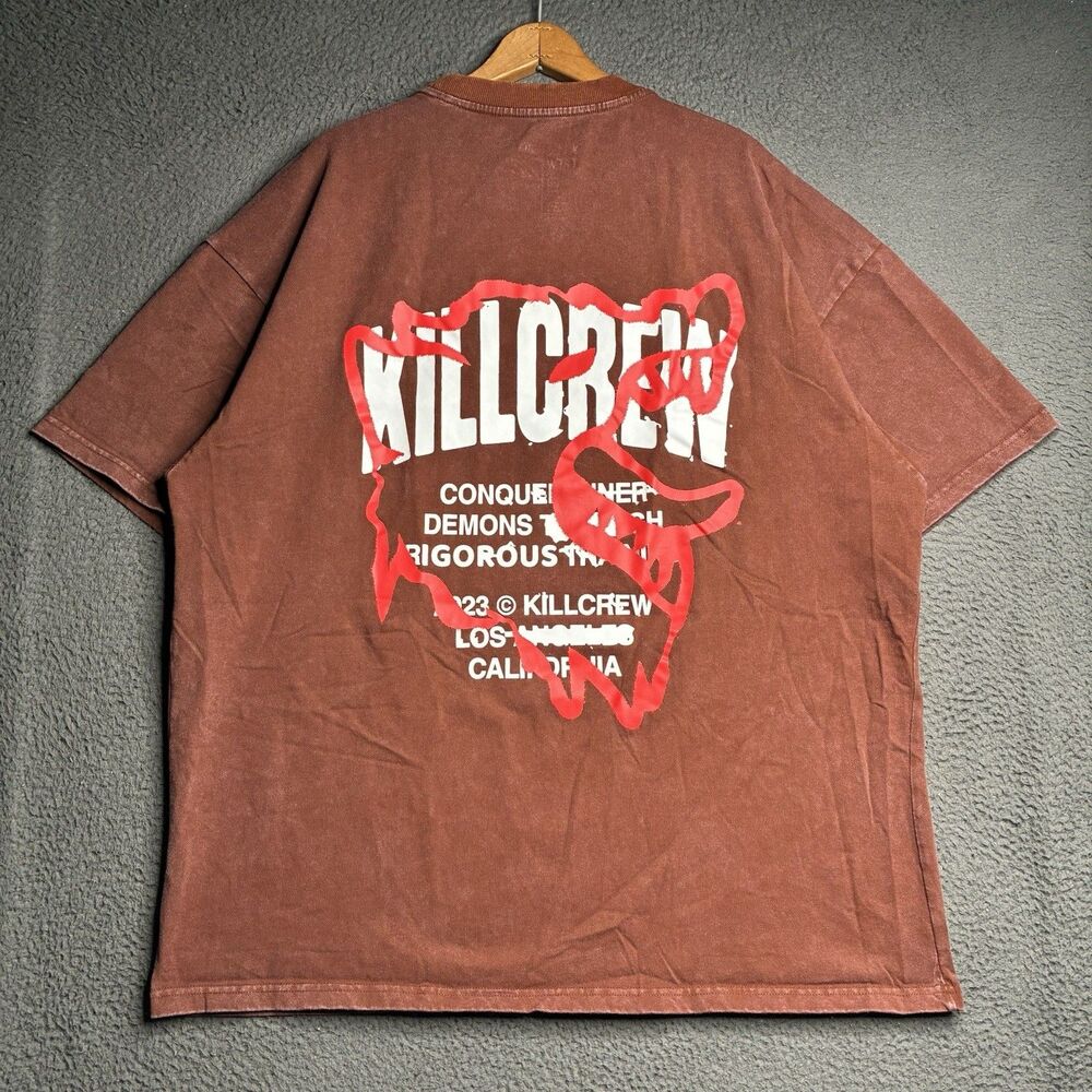 Kill Crew RELAXED FIT LUX CONQUER INNER DEMONS T-SHIRT - BROWN / RED